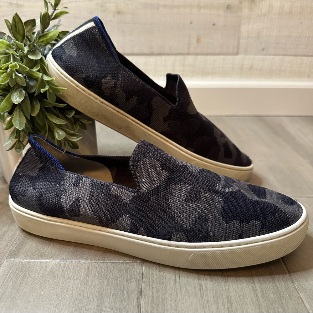 Rothy’s The Original Slip On Sneakers Black/Grey Camo Womens 10.5 - Picture 4 of 13